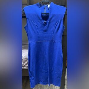 Navy blue short-sleeve pencil dress in size large